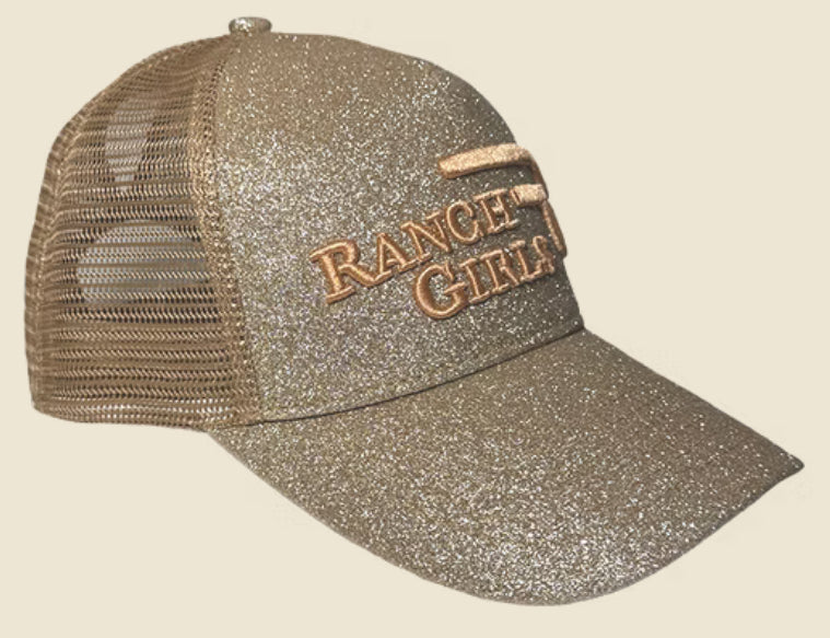Ranch Girls "Glimmer" Trucker Hat | Champagne Western Mesh Cap