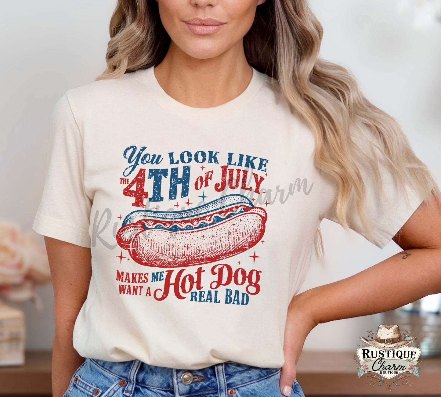 You Look Like the 4th of July Hot Dog Graphic Tee
