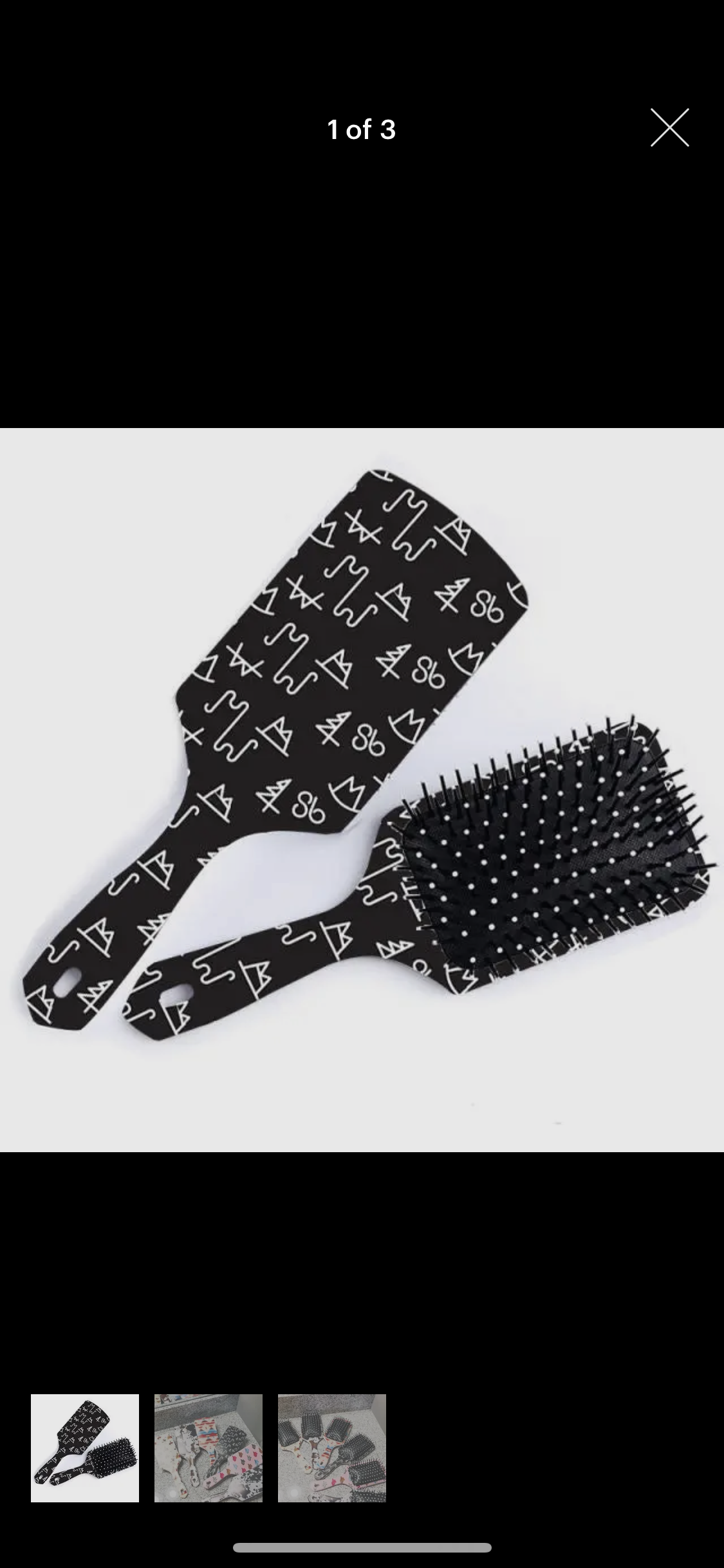 Hair Brush Paddle Style Western Design