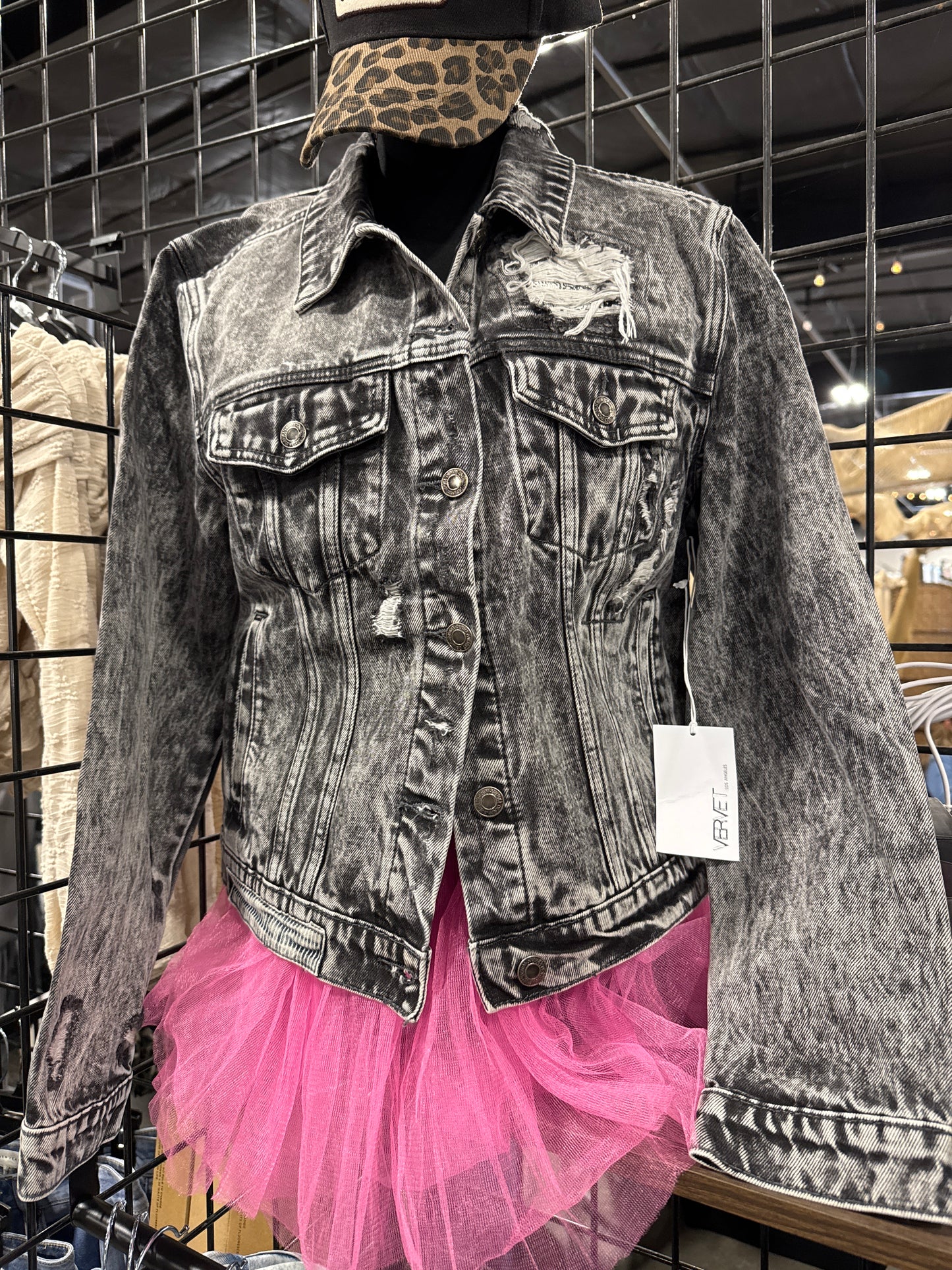 Distressed Cropped Denim Jacket | Paisley Patch Western Jean Jacket Blue or Black