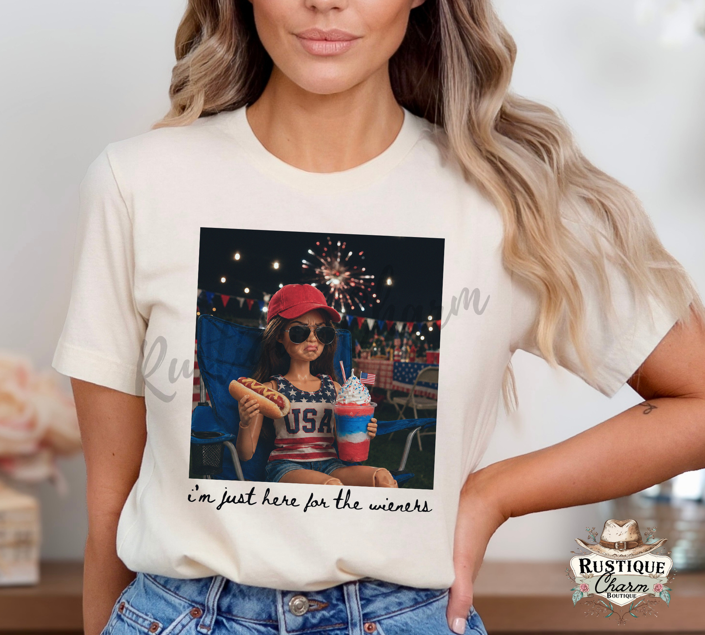 I'm Just Here for the Wieners Graphic Tee