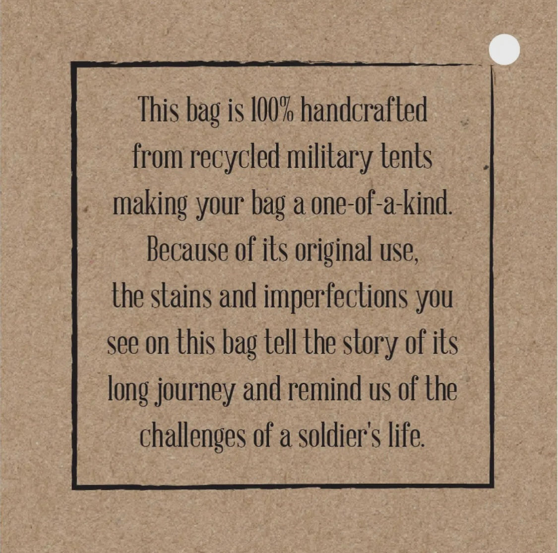 Women's Crossbody Handbags Made from Recycled Army Tent Military Green