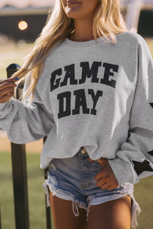 Game Day Graphic Game Day Football Season Gray Sweatshirt