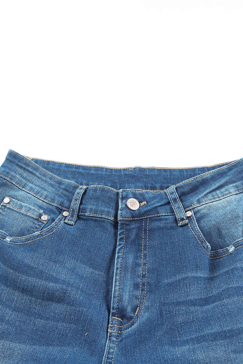 Graceful Horizon Sky Blue Medium Wash High Rise Flare Jeans Ladies Bootcut Flare Denim Jeans