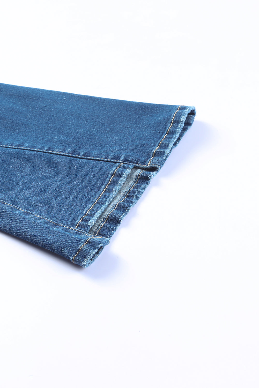 Graceful Horizon Sky Blue Medium Wash High Rise Flare Jeans Ladies Bootcut Flare Denim Jeans