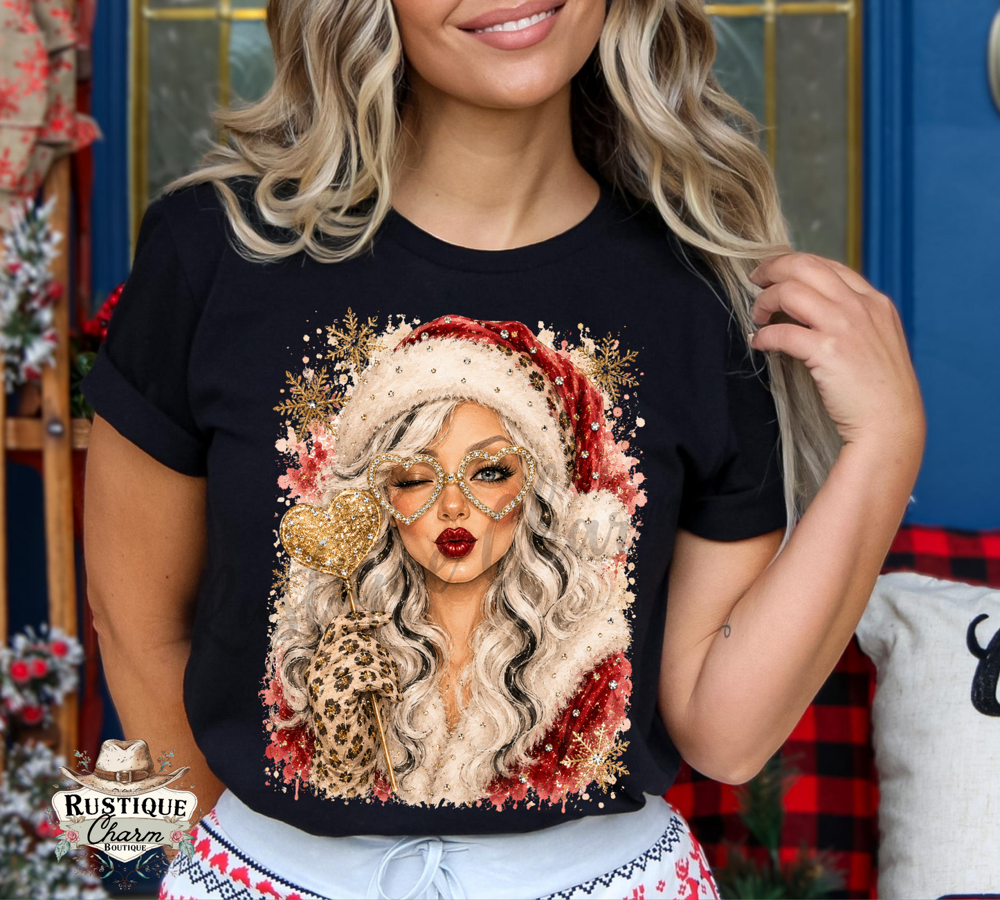 Glam Mrs. Claus Christmas Graphic Tee & Sweatshirt