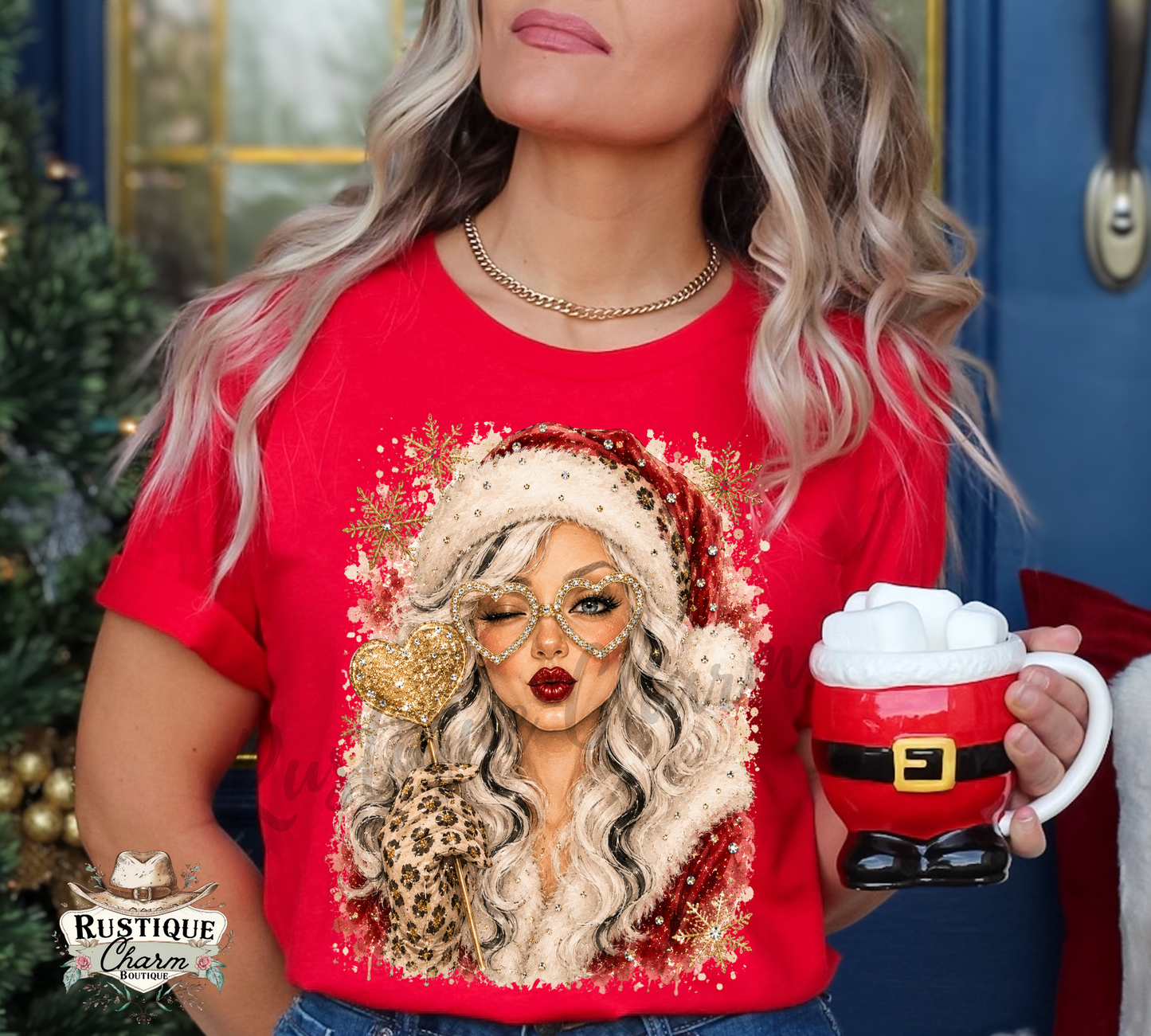 Glam Mrs. Claus Christmas Graphic Tee & Sweatshirt