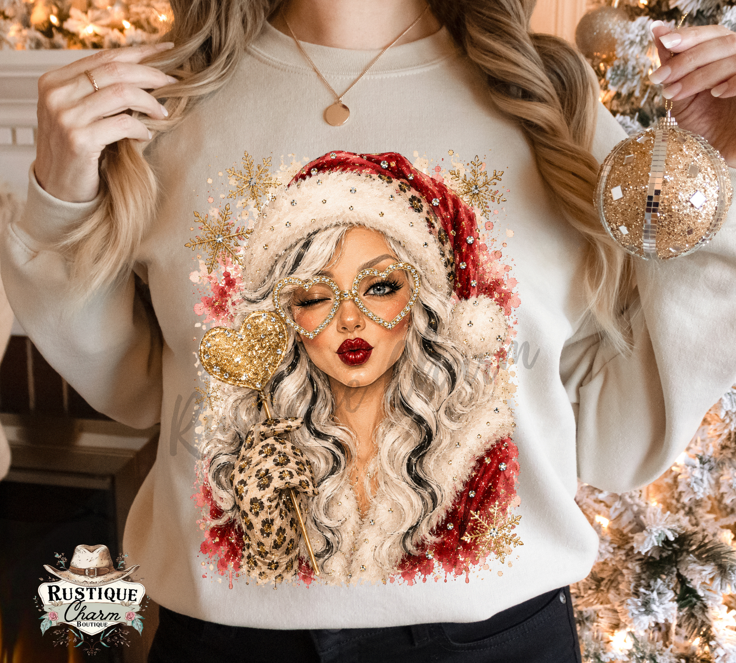 Glam Mrs. Claus Christmas Graphic Tee & Sweatshirt