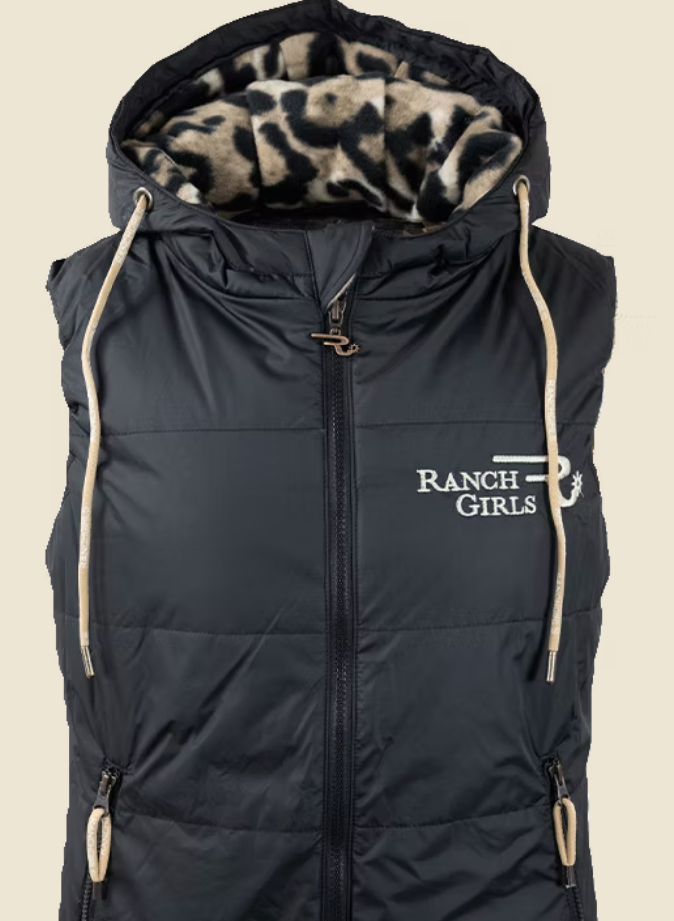 Ranch Girls Pam Leopard Jacket Vest – Leopard Fleece Western Jacket