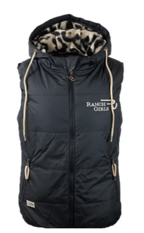 Ranch Girls Pam Leopard Jacket Vest – Leopard Fleece Western Jacket