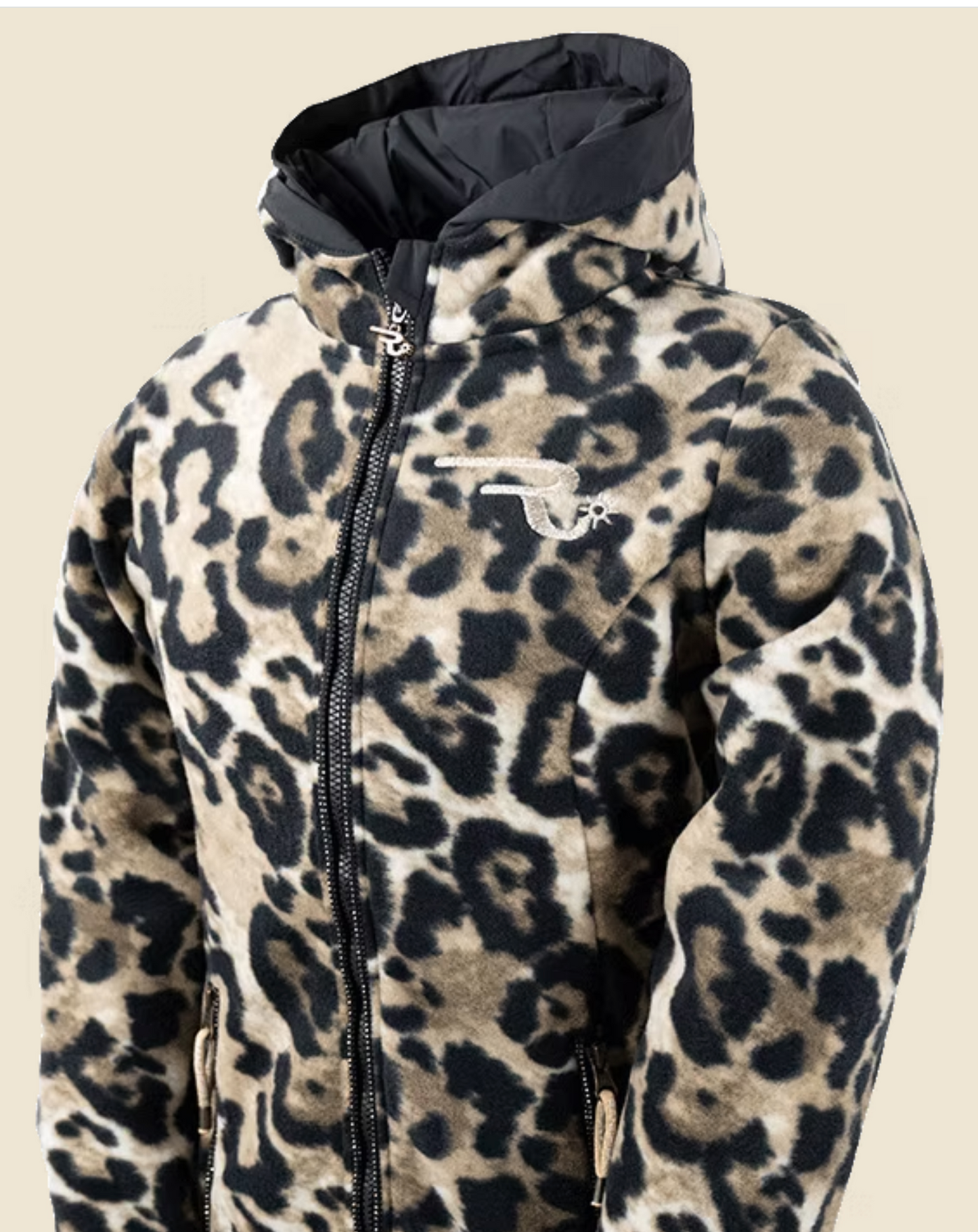 Ranch Girls Gaby Leopard Fleece Jacket with Glitter Trim