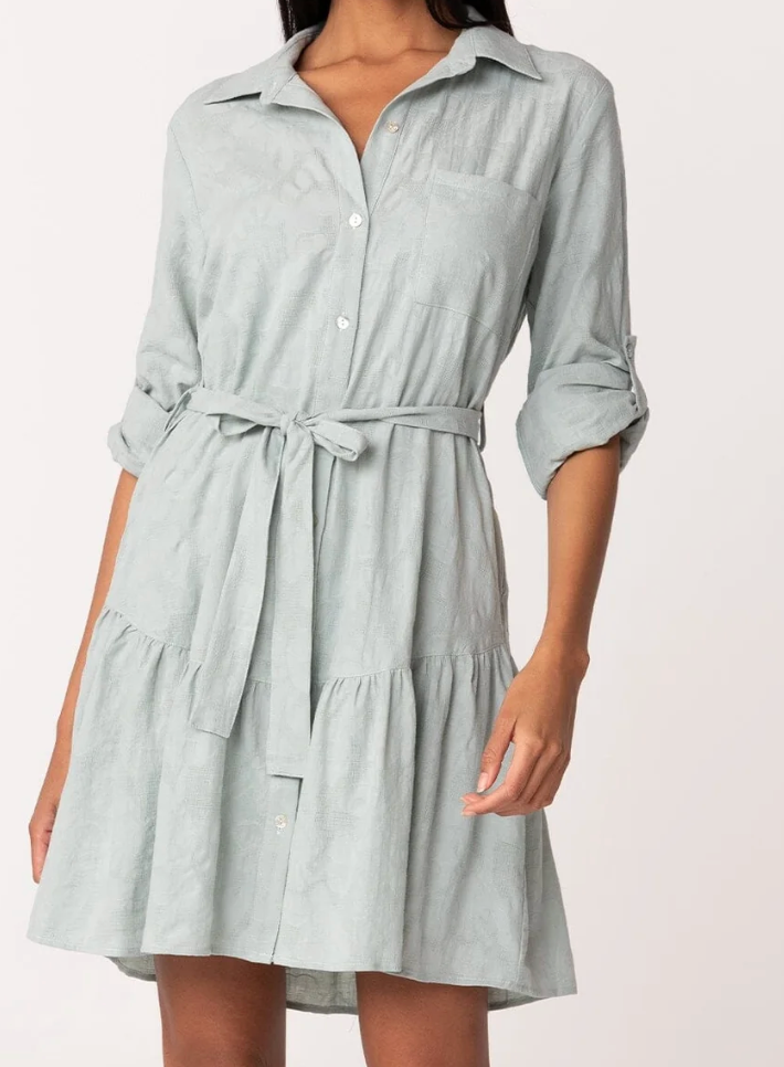 Sage Green Mini Shirt Dress | Lovestitch On The Road Button Up Dress, Boho Dress