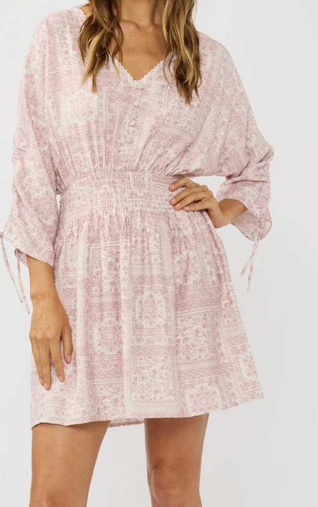 Pink Floral Mini Dress | Lovestitch Sydney Boho Dress, Flowy Spring Dress